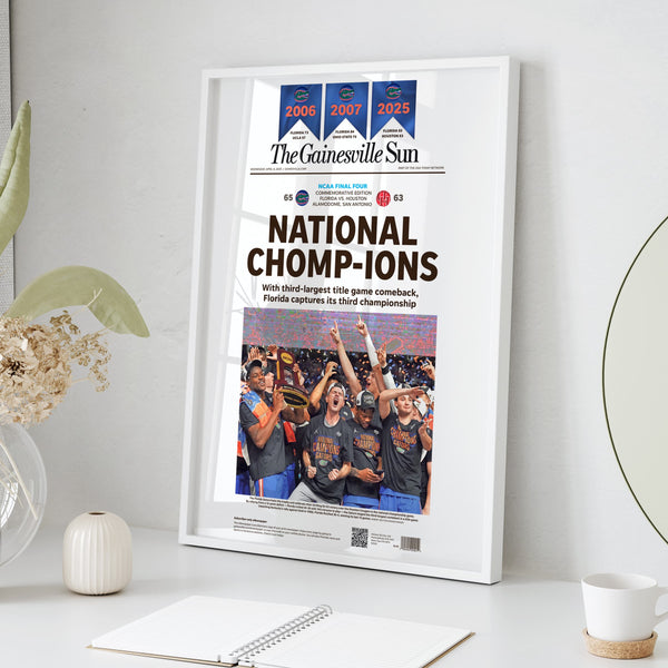 Florida Gators National Chomp-ions Gainesville Sun Front Page