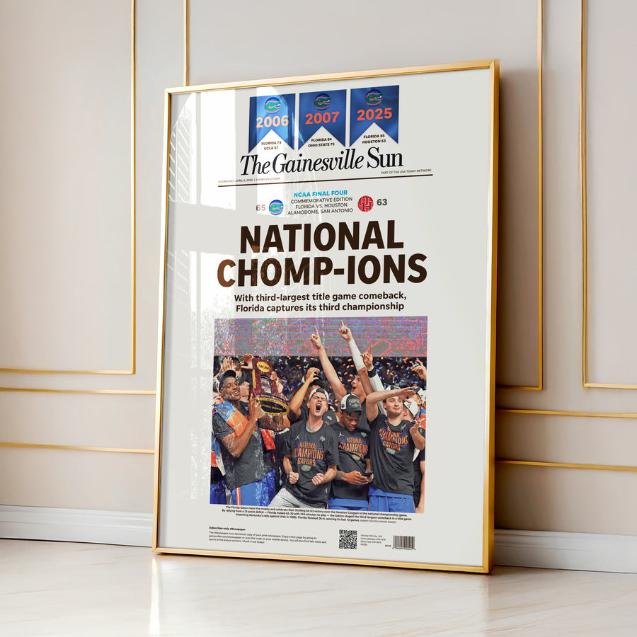 Florida Gators National Chomp-ions Gainesville Sun Front Page