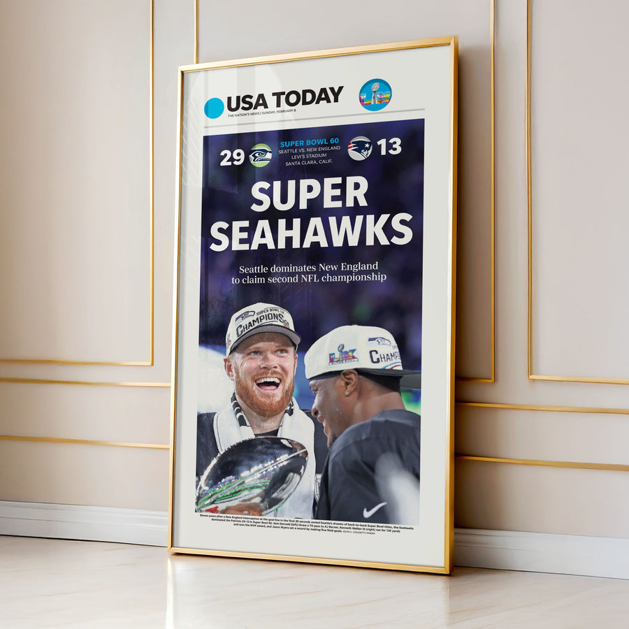 Super Seahawks Front Page Wall Art