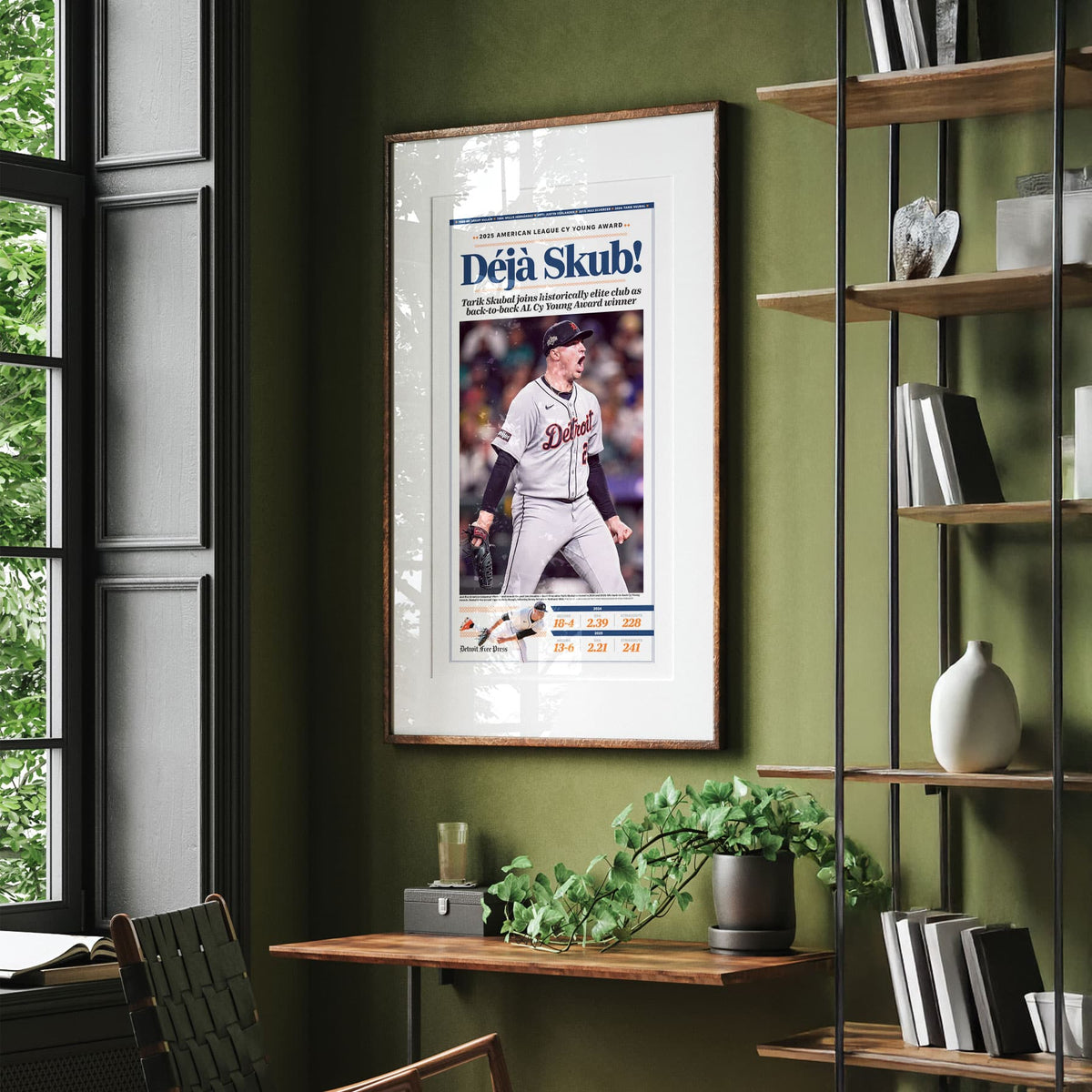 Tarik Skubal Back-to-Back AL Cy Young Front Page Wall Art (2025)
