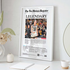 Caitlin Clark Legendary Front Page Wall Art Cover