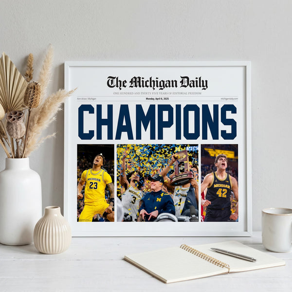 The Michigan Daily CHAMPIONS Front Page Wall Art