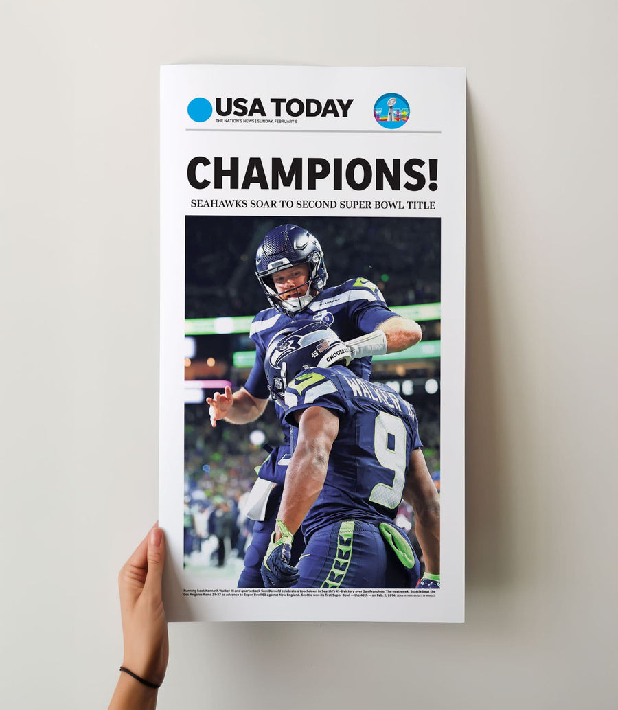 Seahawks 2025-26 CHAMPIONS Front Page Wall Art