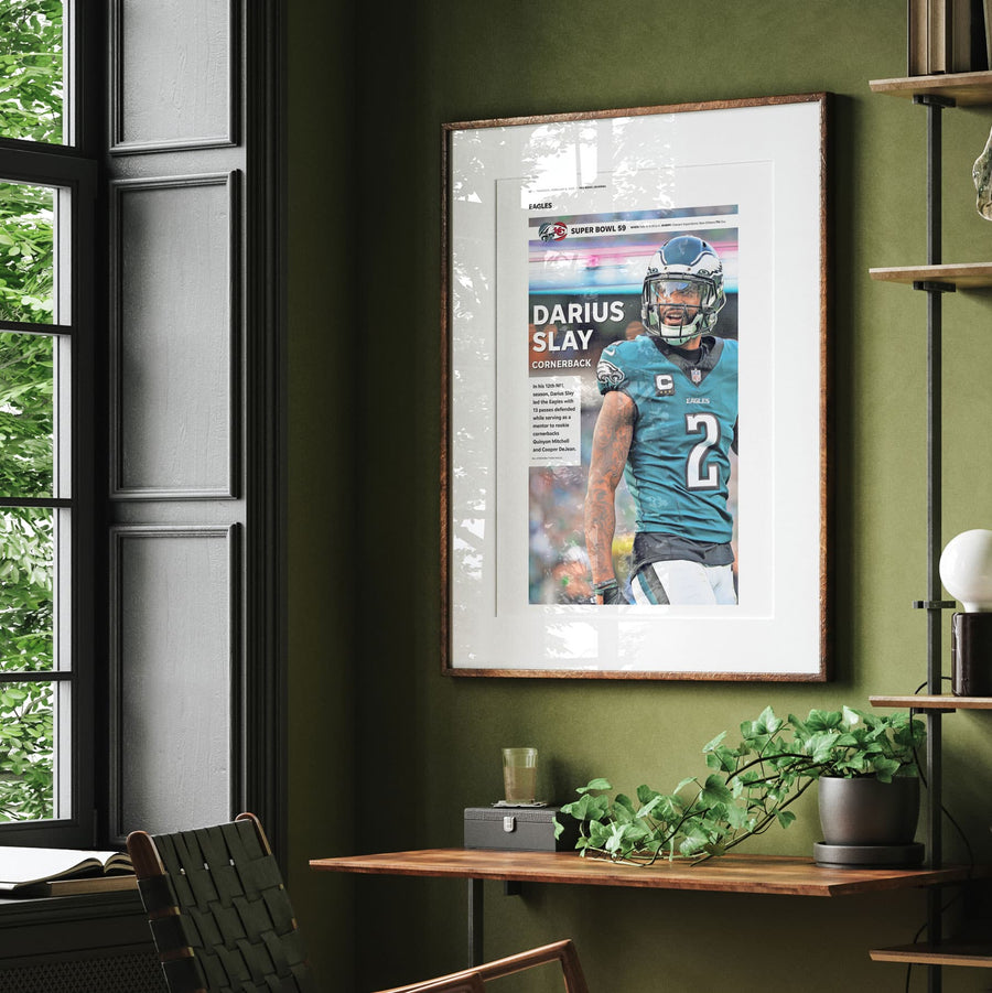 Philadelphia Eagles Darius Slay Super Bowl LIX Commemorative Front Page Wall Art