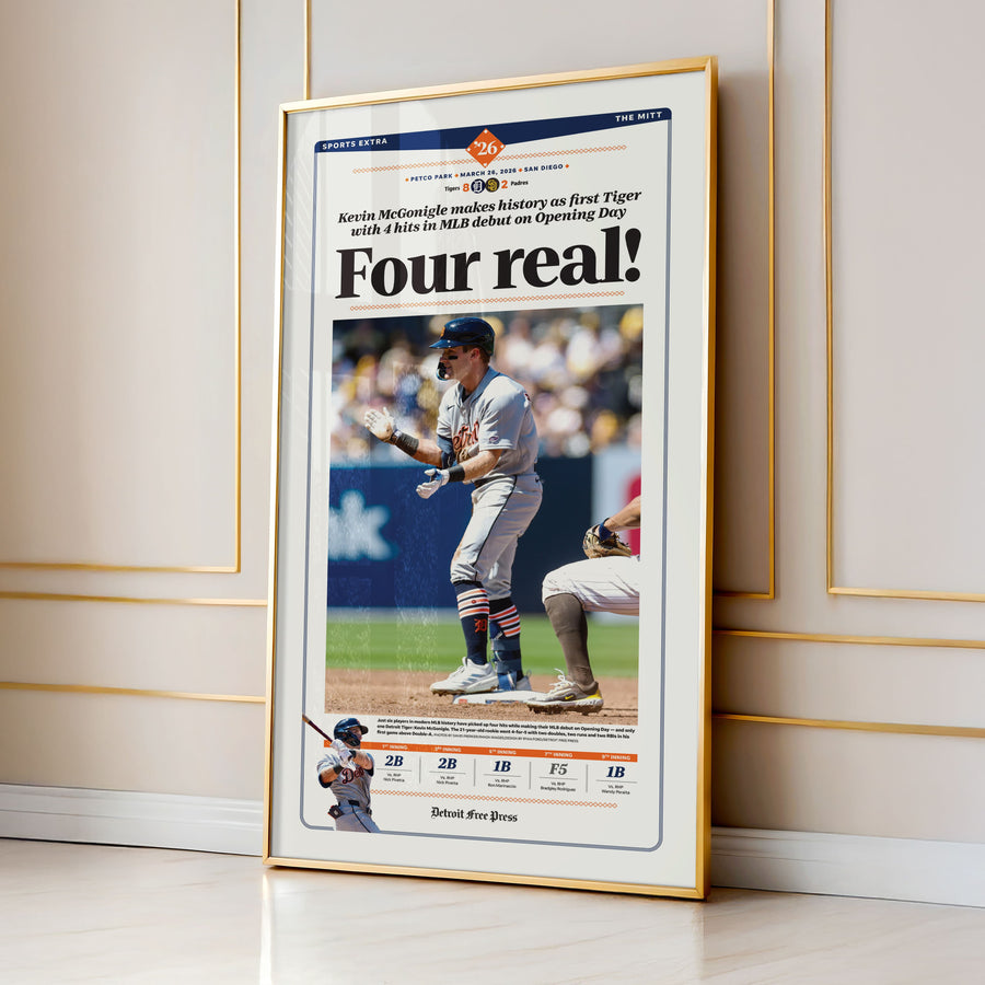 Kevin McGonigle 4-Hit MLB Debut Opening Day Front Page Wall Art