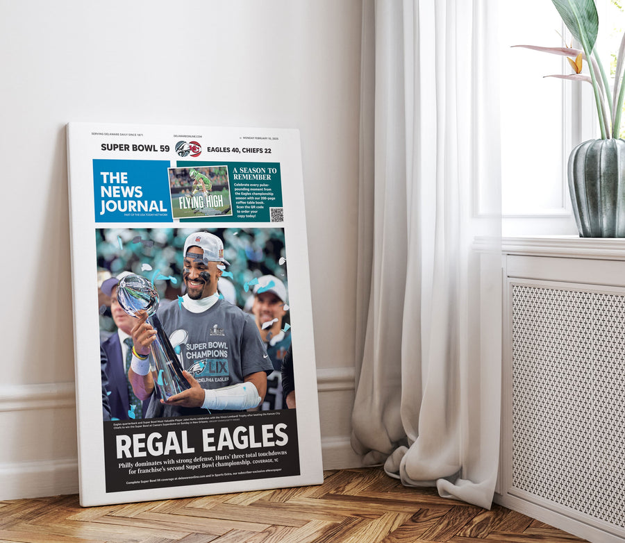Regal Eagles Super Bowl LIX Commemorative Front Page Wall Art