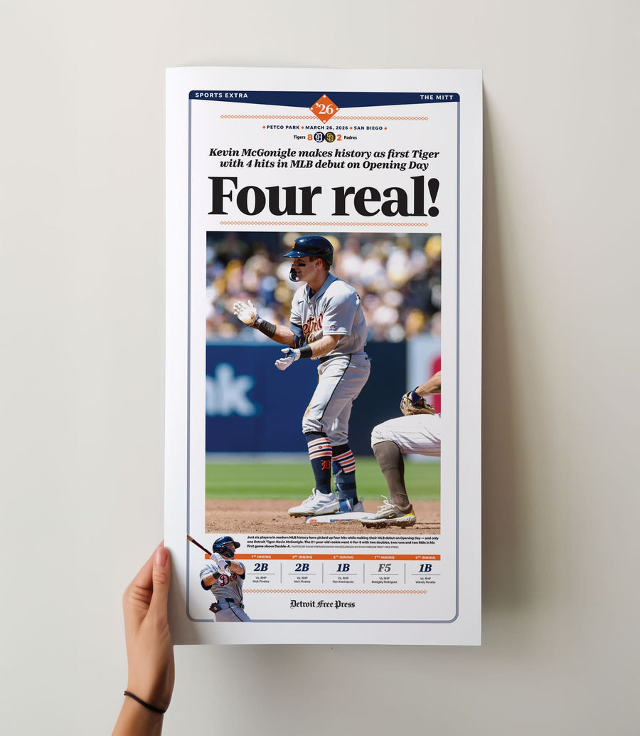 Kevin McGonigle 4-Hit MLB Debut Opening Day Front Page Wall Art
