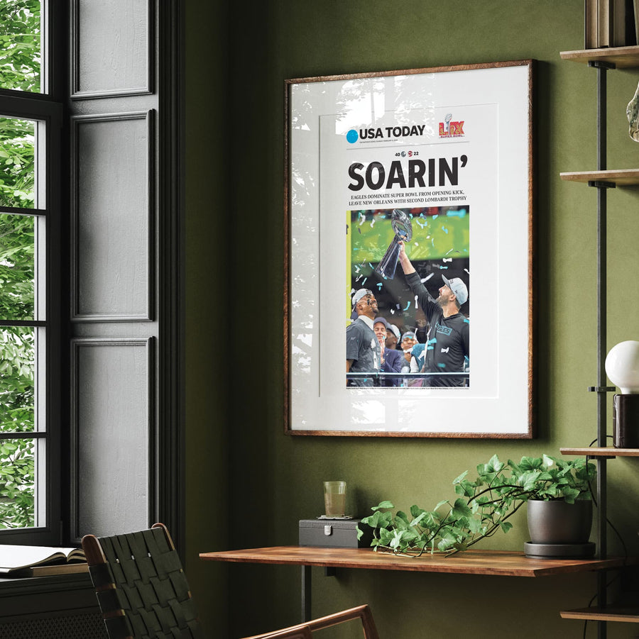 Eagles Soarin' Super Bowl LIX Commemorative Front Page Wall Art
