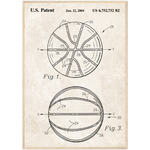 Basketball Ball Patent Wall Art
