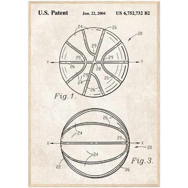 Basketball Ball Patent Wall Art