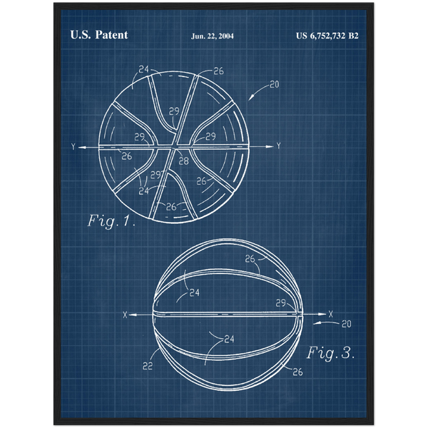 Basketball Ball Patent Wall Art