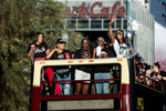 The Las Vegas Aces celebrate their WNBA championship win with a parade down Las Vegas Boulevard, Oct. 23, 2023, in Las Vegas. The Aces defeated the New York Liberty to win their second consecutive title. Ellen Schmidt / Las Vegas Review-Journal