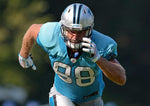 Carolina tight end Greg Olsen sprints off the line during a training camp practice at Wofford College in Spartanburg, S.C., in 2019, his final season with the Panthers. JEFF SINER / THE CHARLOTTE OBSERVER