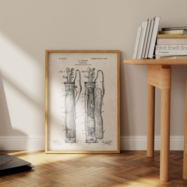 Golf Bag Patent Poster