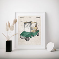 Golf Cart Patent Wall Art Cover