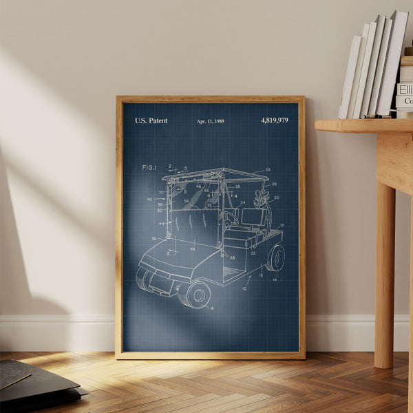 Golf Cart Patent Poster