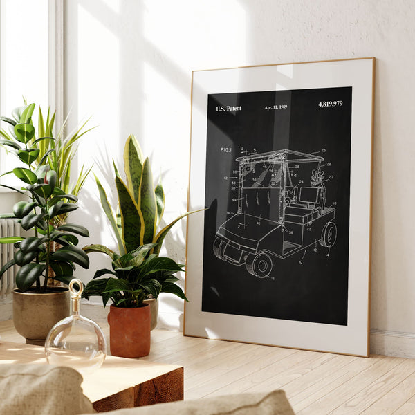 Golf Cart Patent Poster