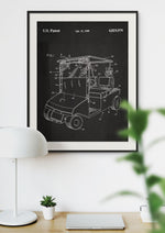 Golf Cart Patent Poster