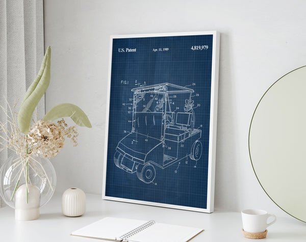 Golf Cart Patent Poster