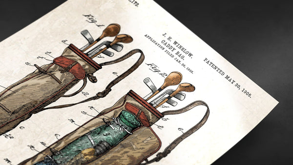 Golf Bag Patent Poster