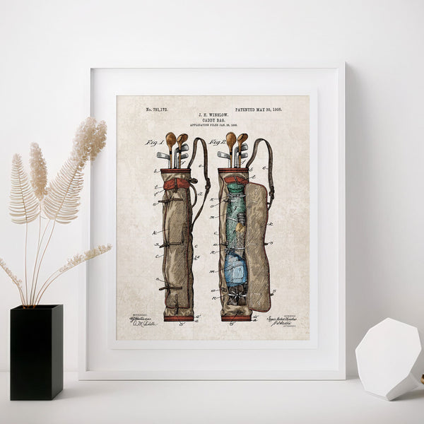 Golf Bag Patent Poster