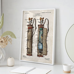 Golf Bag Patent Wall Art Cover