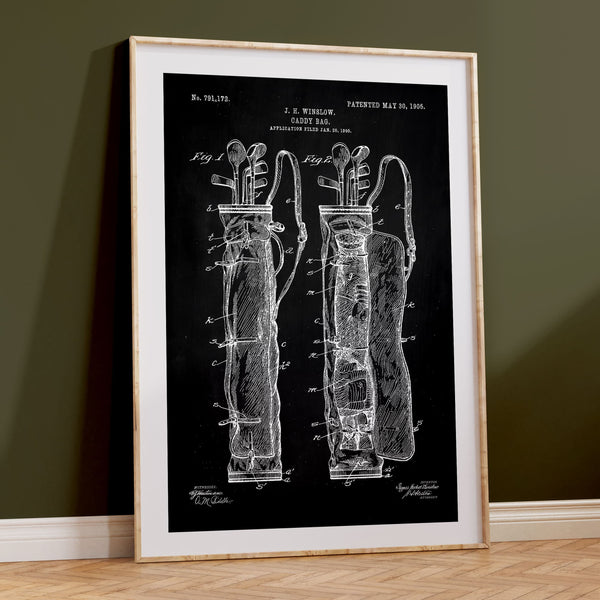 Golf Bag Patent Poster