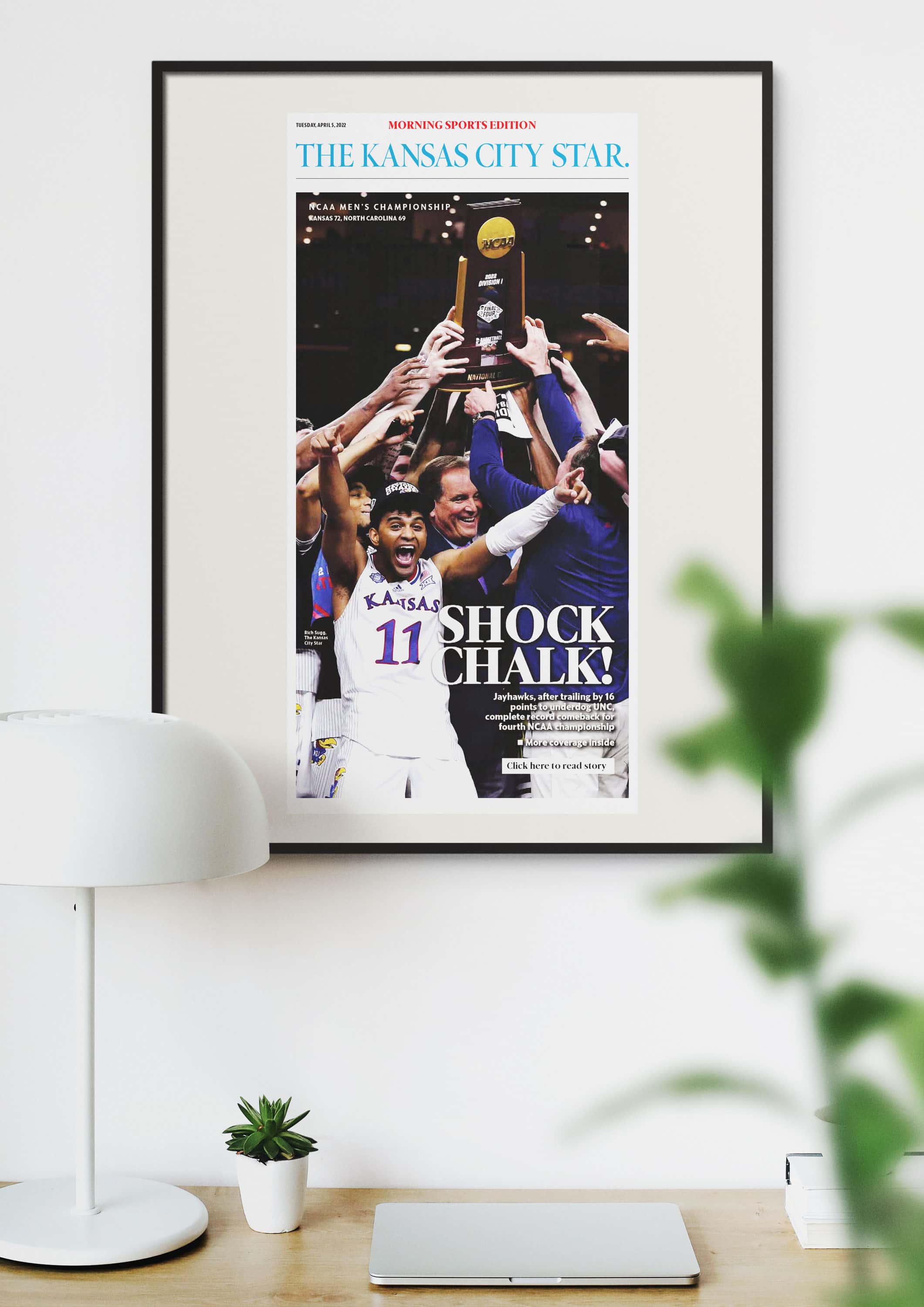 Kansas Jayhawks Shock Chalk Kansas City Star Front Page Poster