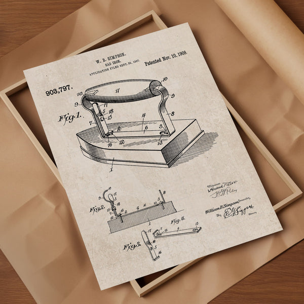 Laundry Room Iron Patent Poster