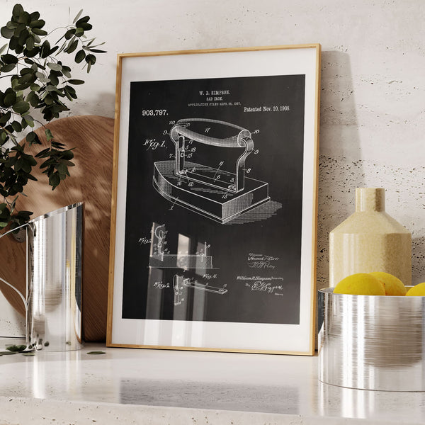 Laundry Room Iron Patent Poster