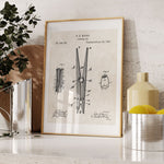 Laundry Room Clothespin Patent Poster