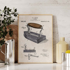 Laundry Room Iron Patent Wall Art Cover