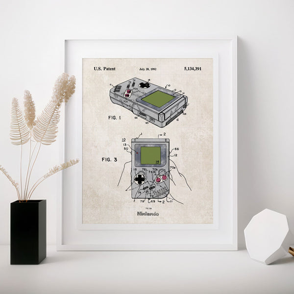 Nintendo Game Boy Patent Wall Art