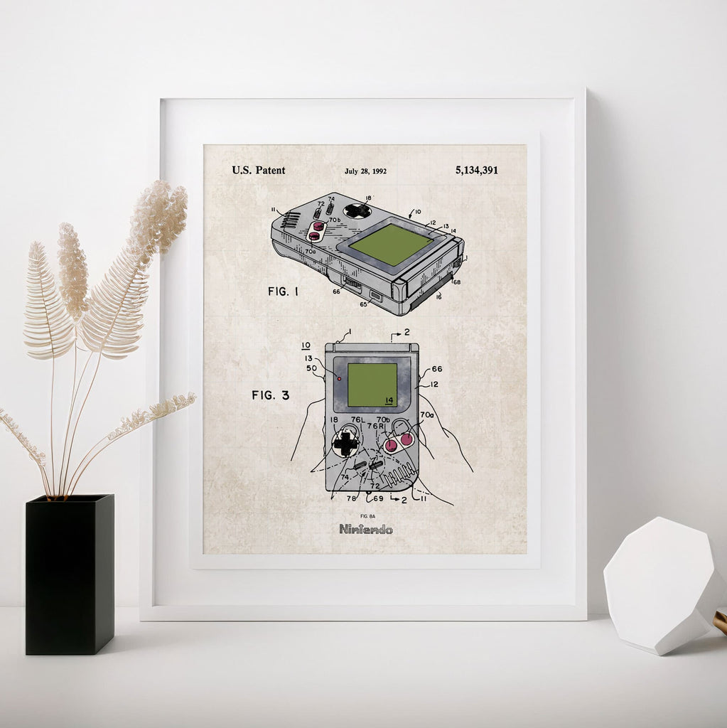Nintendo Game Boy Patent Poster