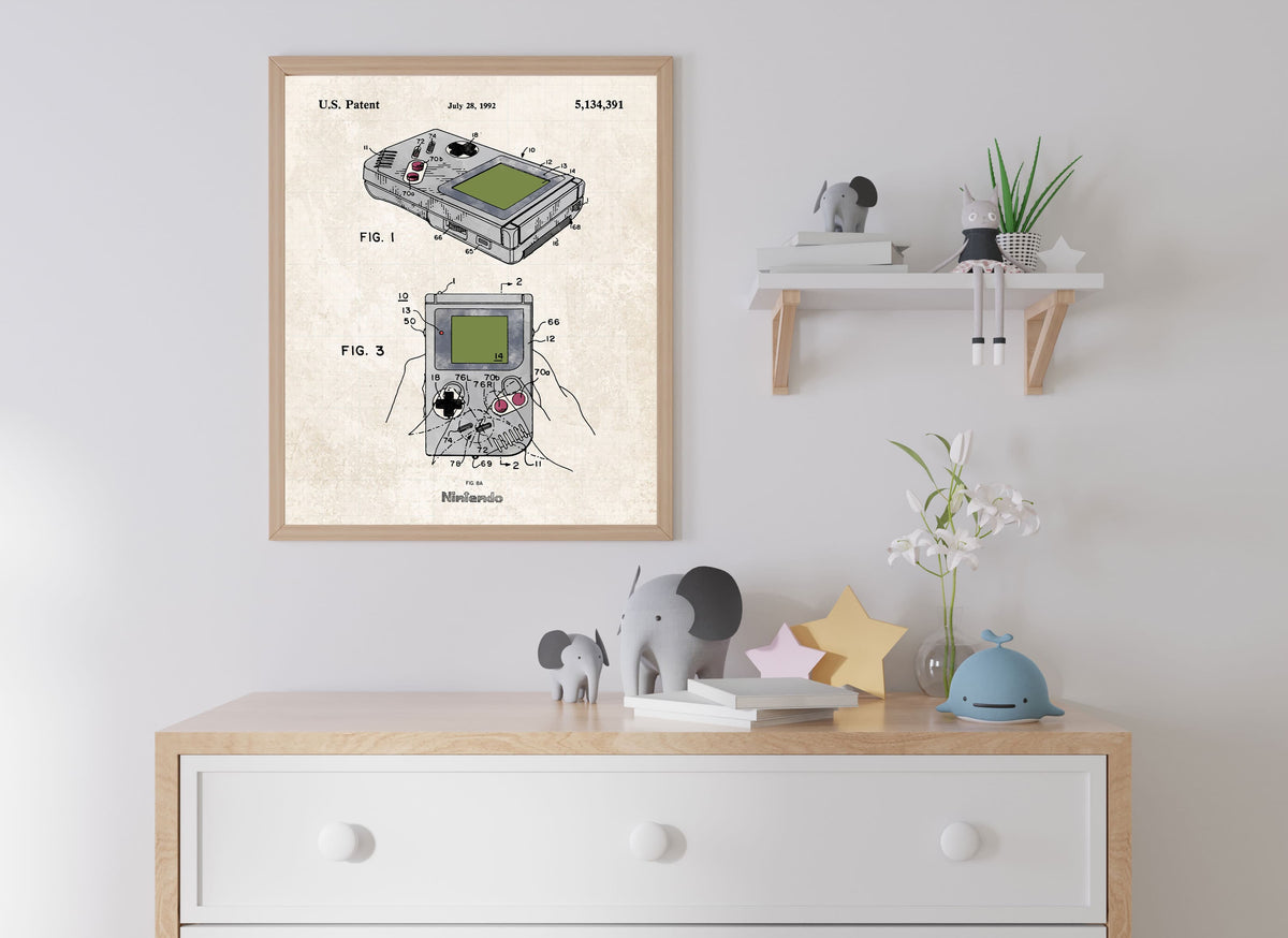Nintendo Game Boy Patent Wall Art - Color