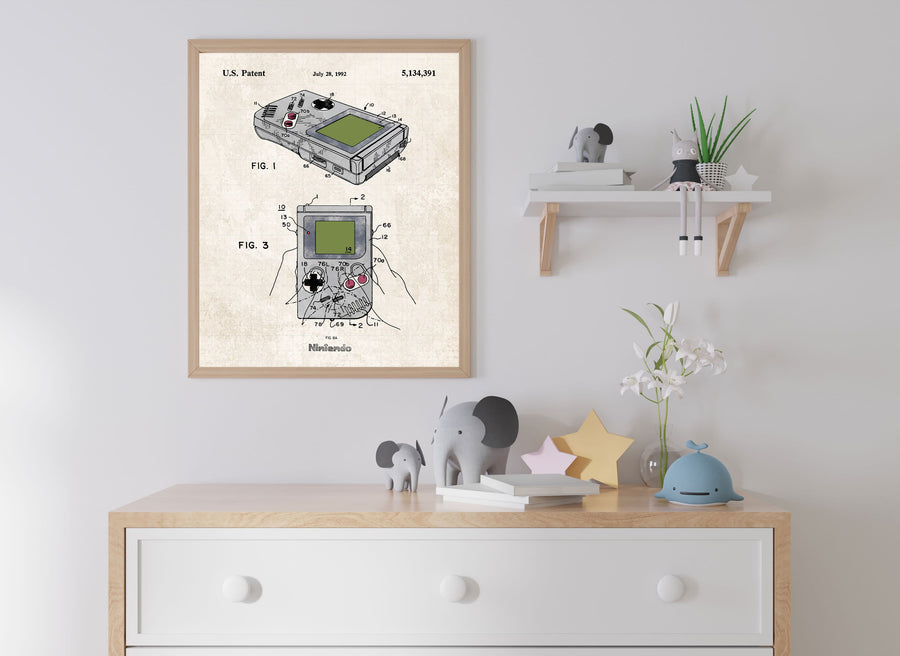 Nintendo Game Boy Patent Wall Art - Color