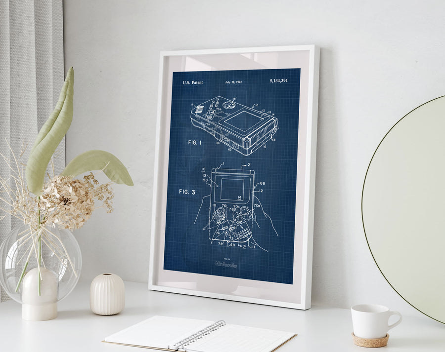 Nintendo Game Boy Patent Wall Art - Blueprint