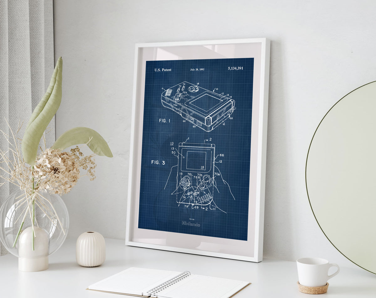 Nintendo Game Boy Patent Wall Art - Blueprint