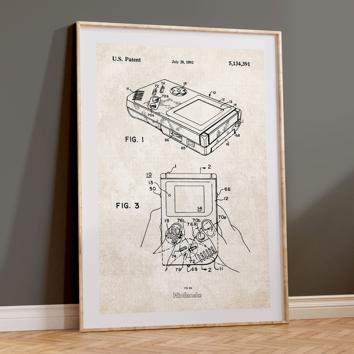Nintendo Game Boy Patent Wall Art - Vintage Paper