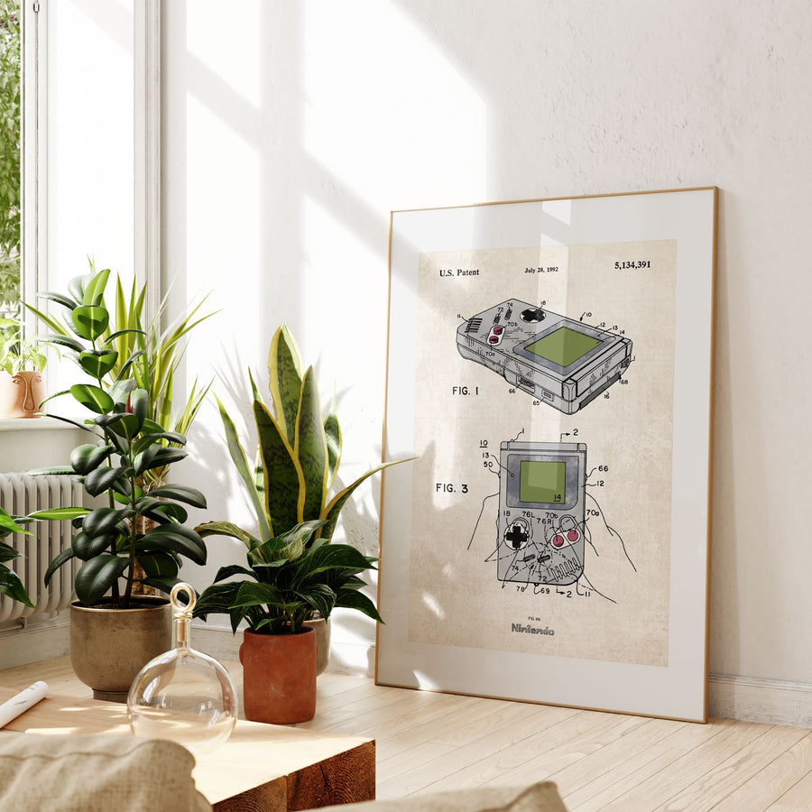 Nintendo Game Boy Patent Wall Art - Color