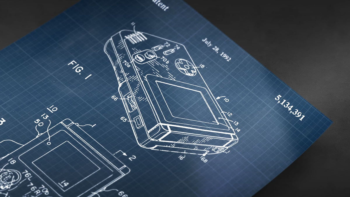 Nintendo Game Boy Patent Wall Art - Blueprint
