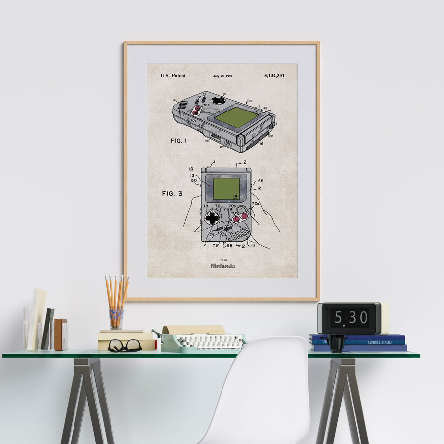 Nintendo Game Boy Patent Wall Art - Color