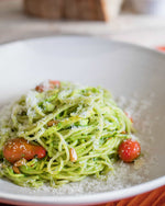 Paragary’s ‘Basil pesto for pasta with cherry tomatoes.’ PHOTO COURTESY OF PARAGARY’S