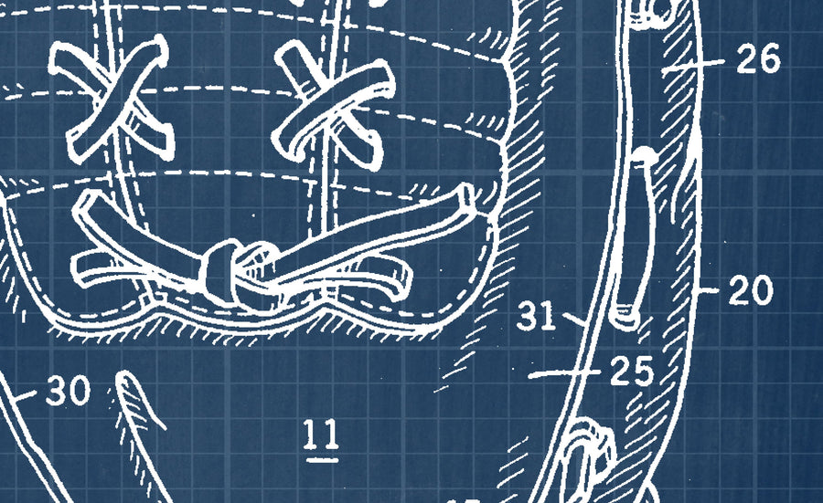 Baseball Glove Patent Wall Art - Blueprint