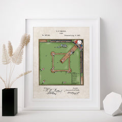 Baseball Field Patent Wall Art Cover