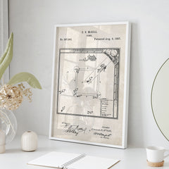 Baseball Field Patent Wall Art - Vintage Paper