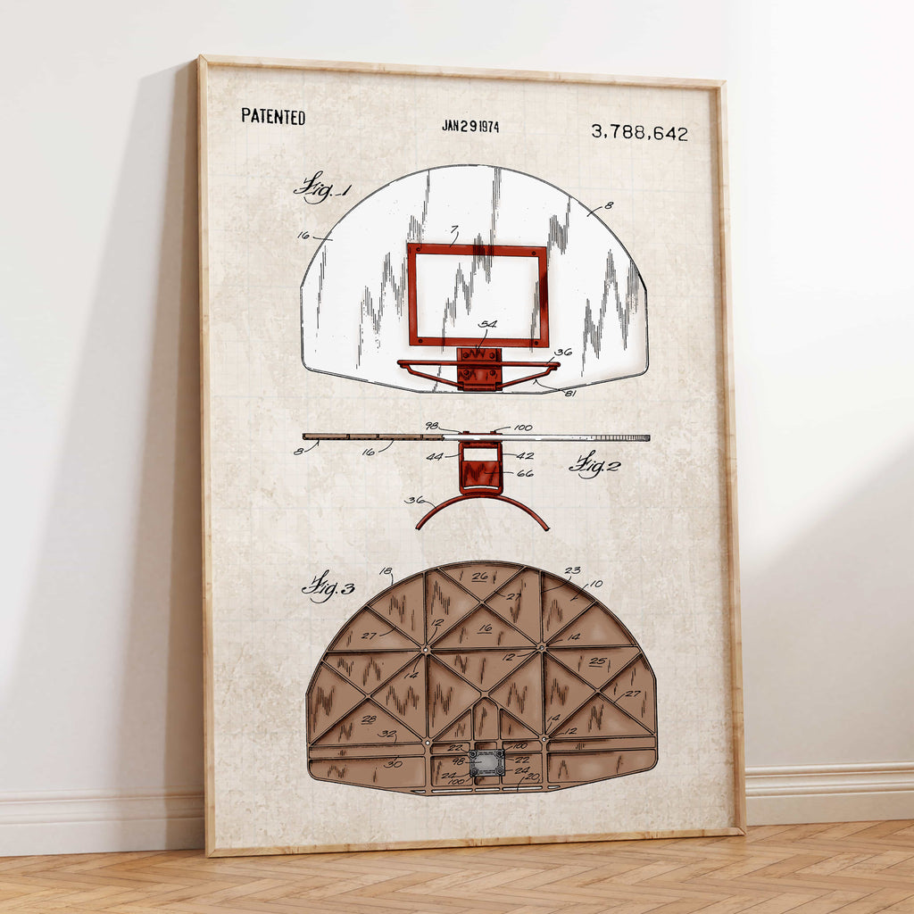 Basketball Hoop Patent Wall Art
