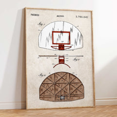 Basketball Hoop Patent Wall Art Cover