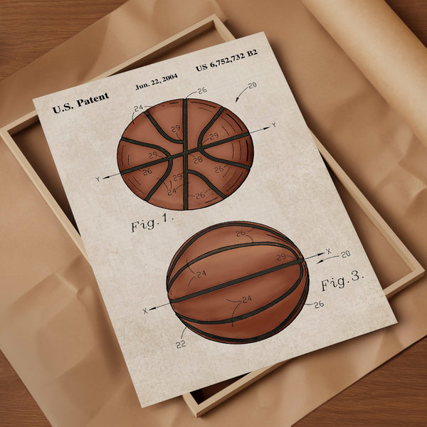 Basketball Ball Patent Wall Art