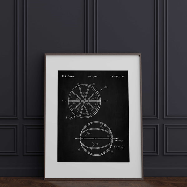 Basketball Ball Patent Wall Art